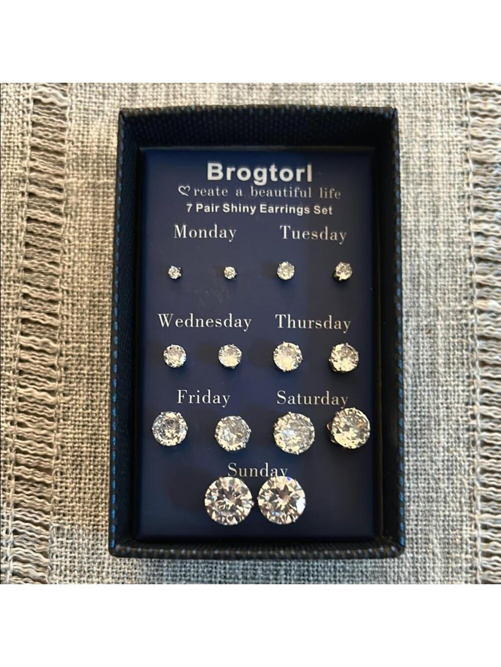 Brogtorl CZ Stud Earring Set for Women